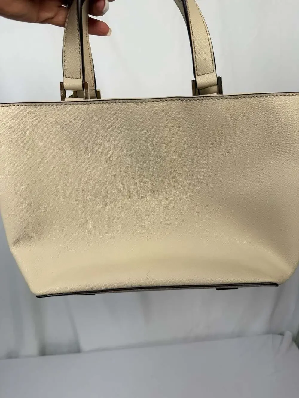 Kate Spade New York Newbury Lane Saffiano Leather Tote Handbag Cream